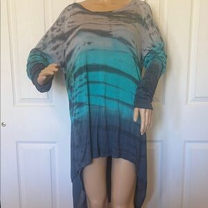 XCVI Teal and Gray Ombre Tunic